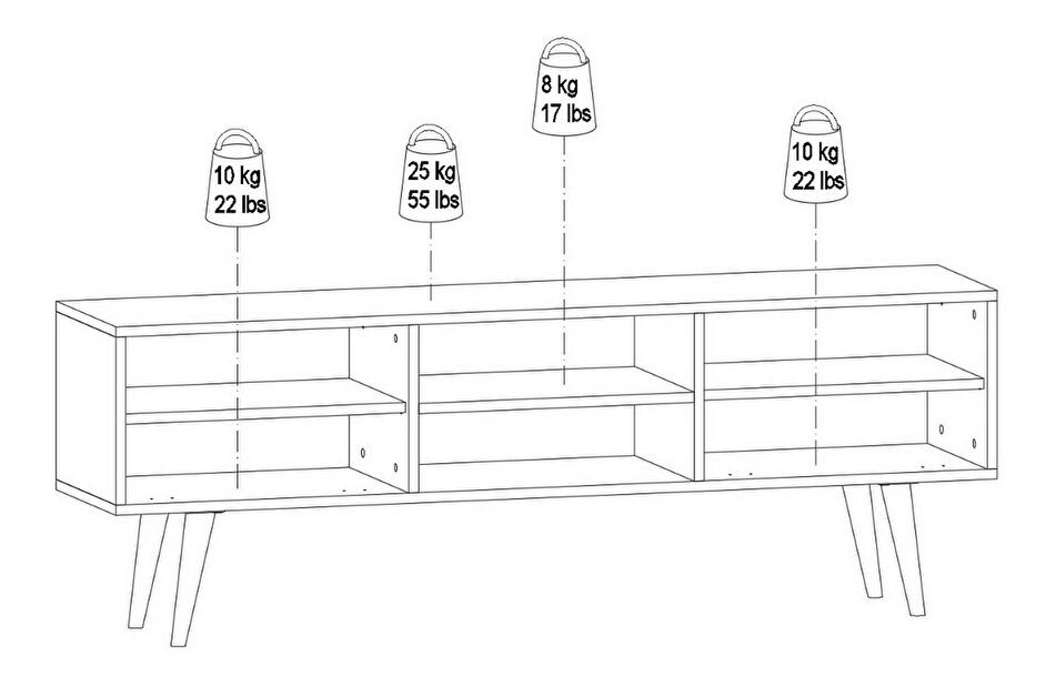 TV asztal/szekrény Suselo 2 (atlanti fenyő + fekete) 