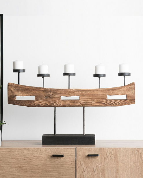 Svietnik GARDINER (36 cm) (svetlé drevo)