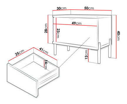 Noćni stolić Fetta 1SZ (bijela)