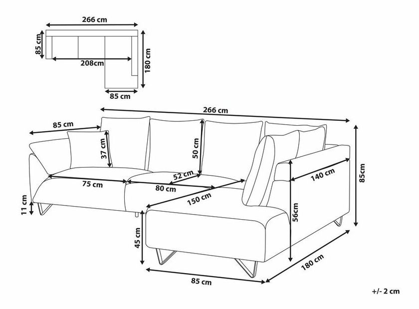 Sarokkanapé LARAN (szürke) (J)