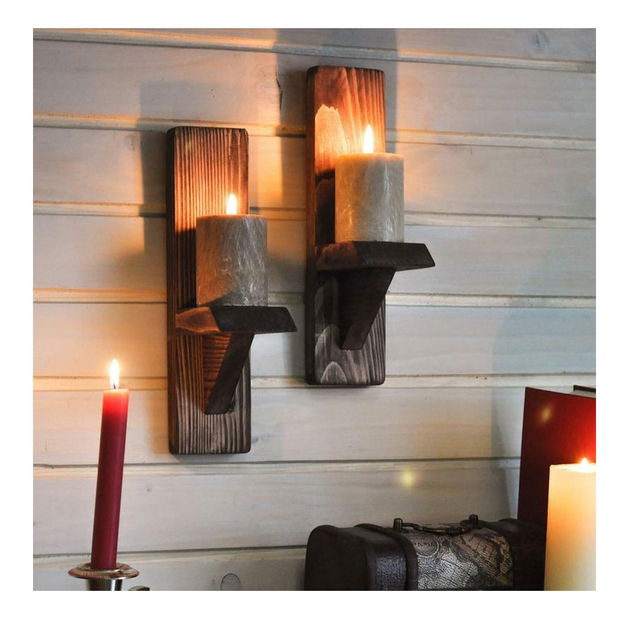 Set 2ks. políc na sviečku Baboma 5 (orech) 