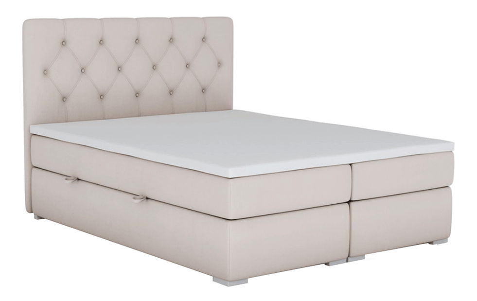 Pat matrimonial Boxspring 160 cm Elaine (cu saltele)