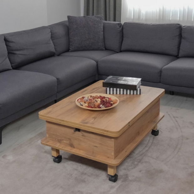 Konferenčný stolík na kolieskach Helsin (borovica)