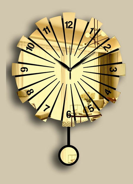 Nástenné hodiny Vlnia (zlatá)