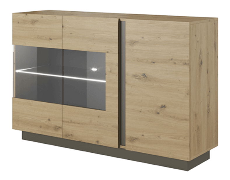 Vitrina Cethos (hrast artisan + grafit) 