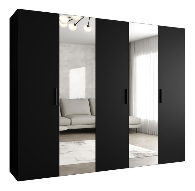 Dulap de haine 250 cm Borry 2 (Negru + Negru)