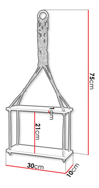 Závesná polica Kevarra 2 (prírodná) 
