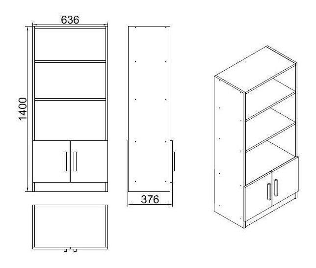 Regál Vincent 4 (dió + antracit)