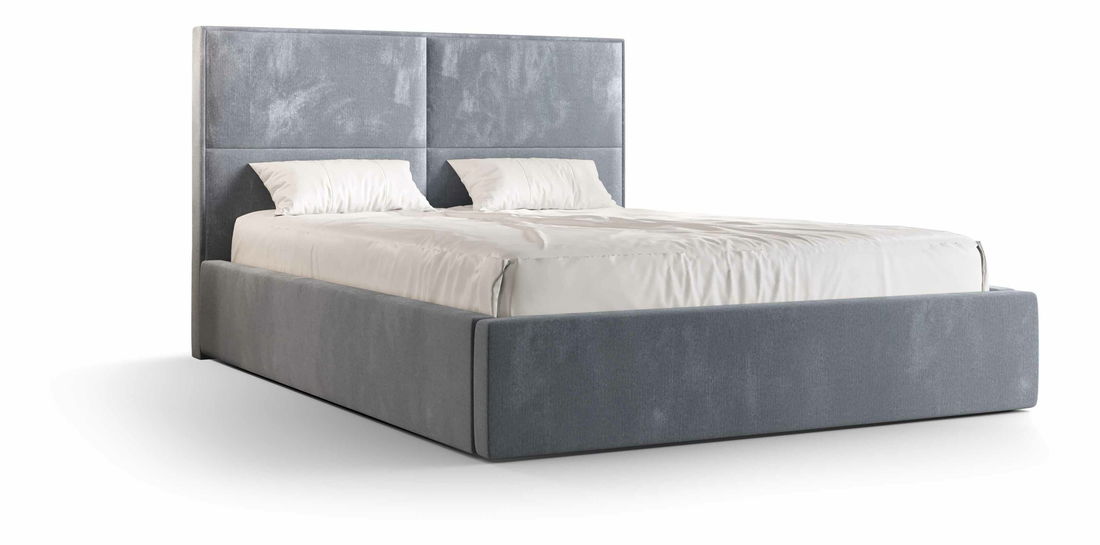 Franciaágy 160 cm Alfonso (világoskék) (ágyráccsal és tárolóhellyel)