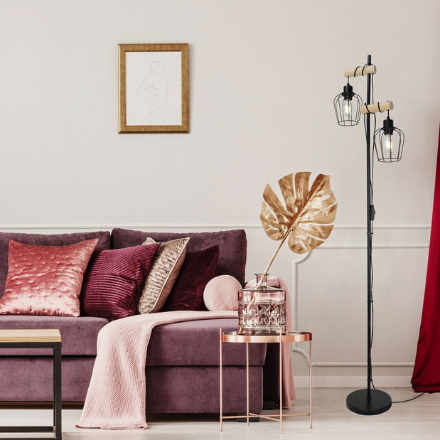 Lampă de podea Hadia 5246 (natural + negru mat)