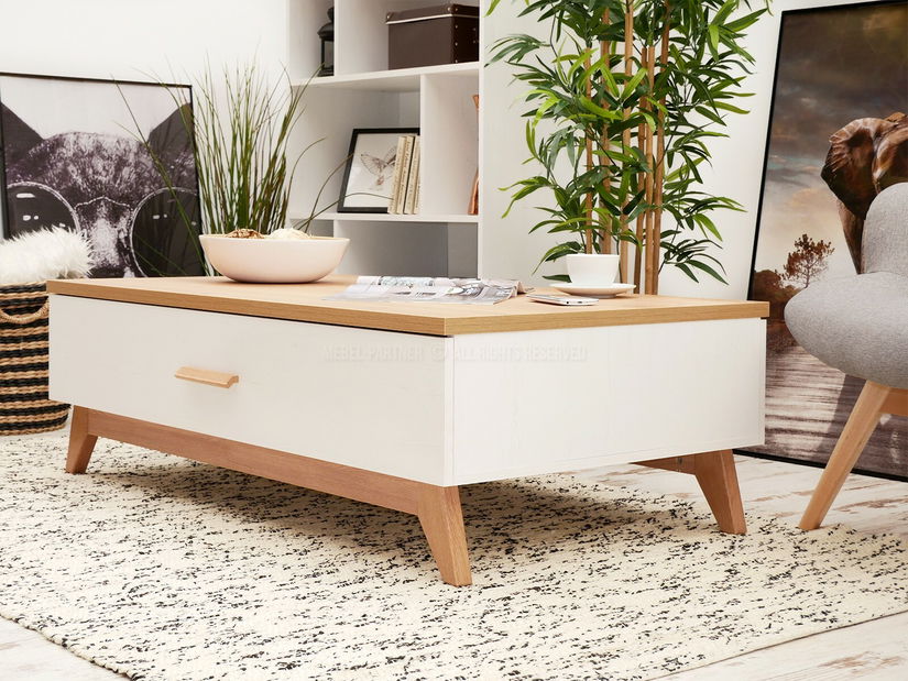 Konferenčný stolík Balones BG17 (biela + dub)