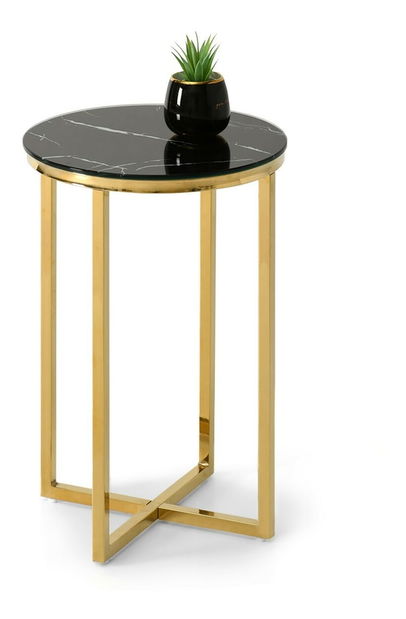 Stolić za kavu Calvis (crni mramor + zlatna)