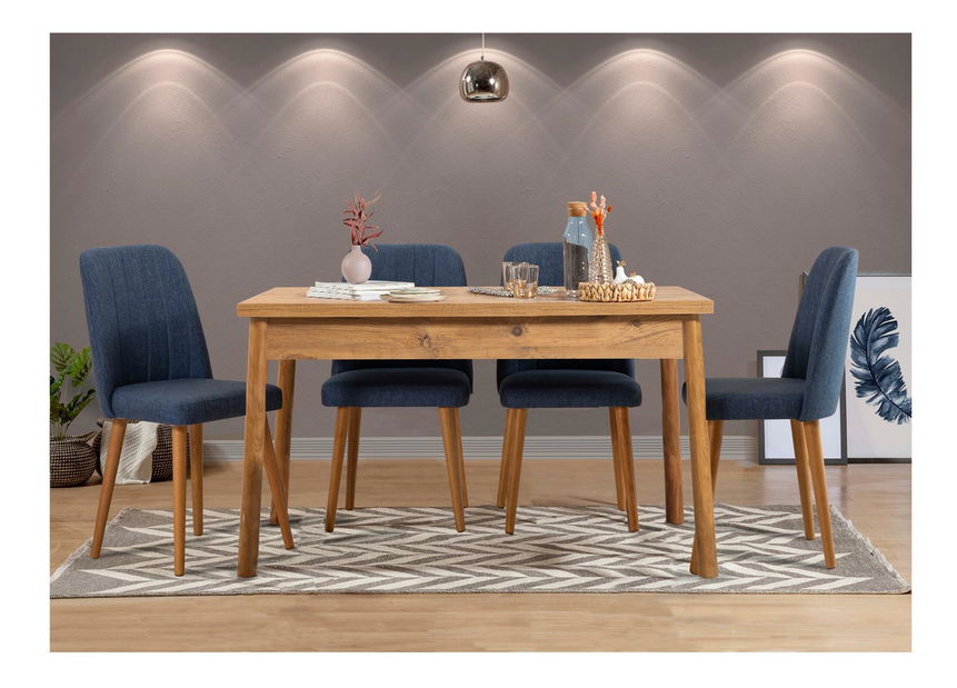 Étkező szett Bimuvo 5 (atlanti fenyő + tengerészkék) (4 fő részére)