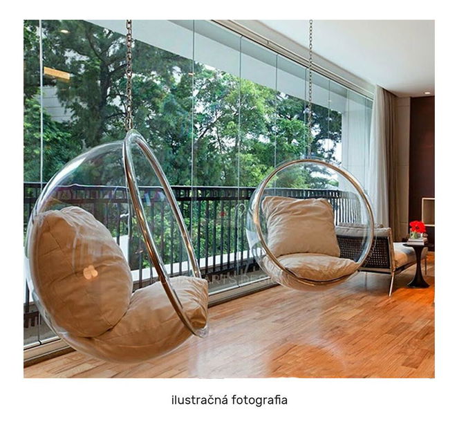 Függesztett hintafotel Belgica 1 (transzparens + arany + szürke) 