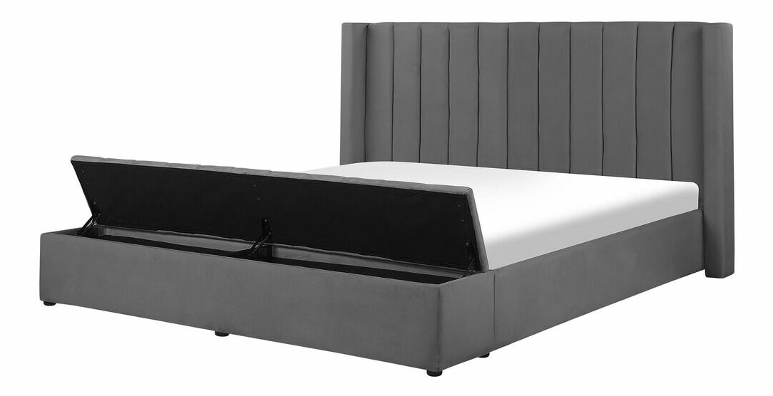 Franciaágy 180 cm NAIROBI (textil) (szürke)