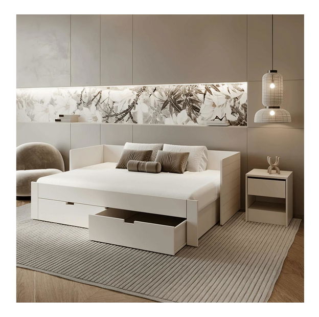 Jednostruki krevet 90 cm Anatomy (bijela) (s podnicom)