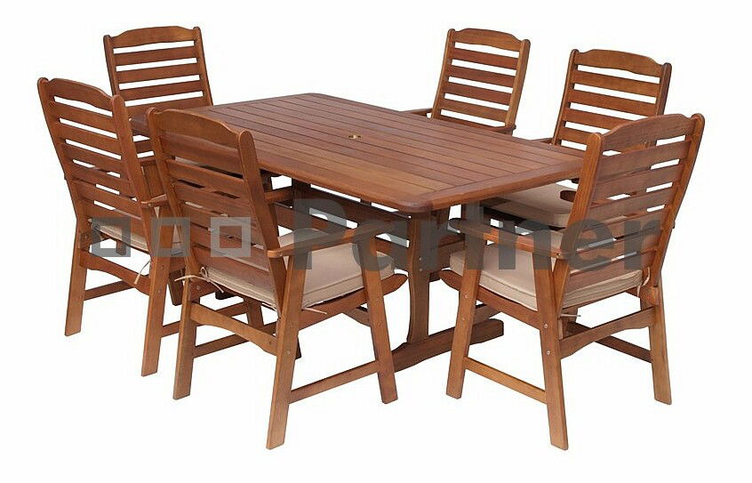 Záhradný nábytok Zaragoza 1+6 (Eukalyptus)