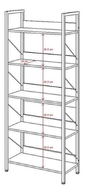 Regál Madobo 5 (orech + čierna) 