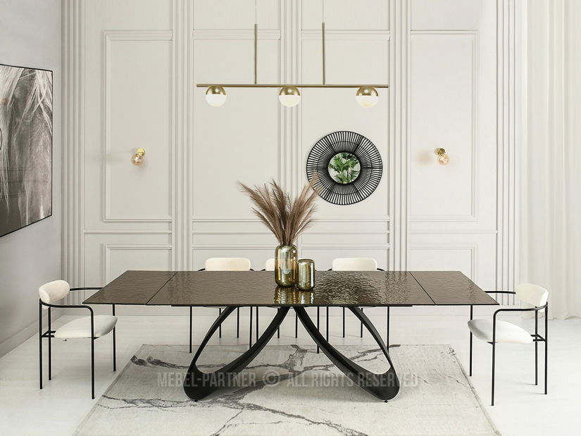 Masă de sufragerie Prego (auriu + negru)