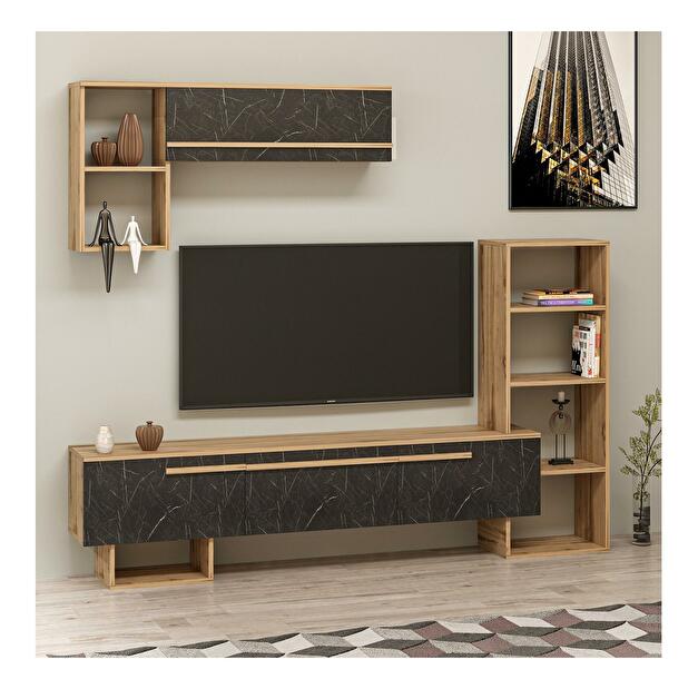 Mobilier living Vipado (Nuc + negru) 