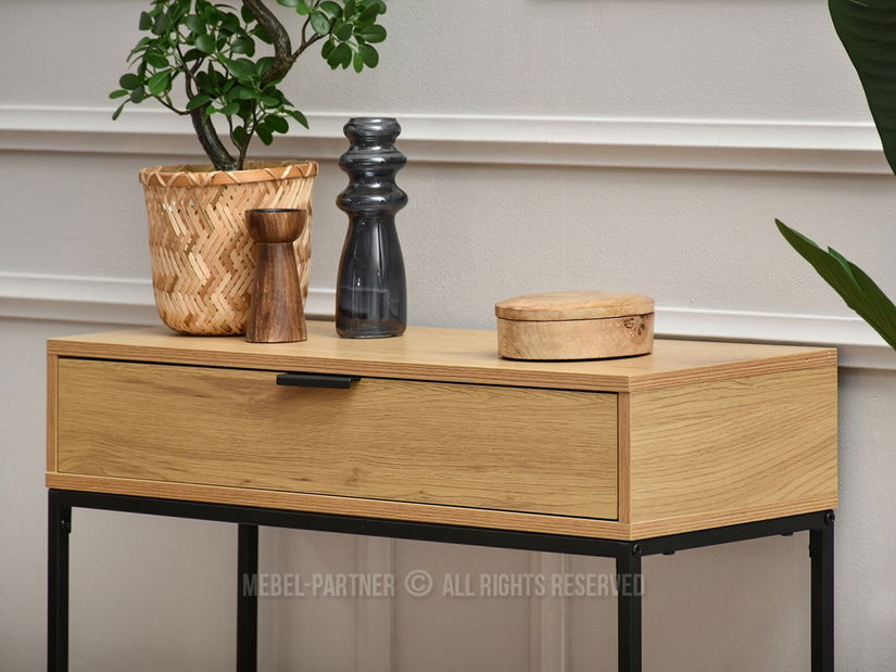 Konzolový stolík Norma M (dub + čierna)