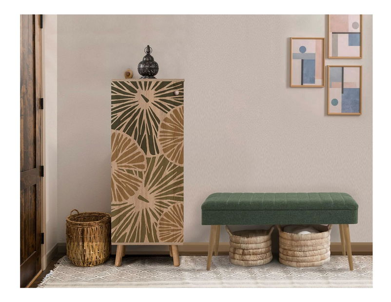 Set za predsoblje Beside 29 (hrast sonoma + zelena)