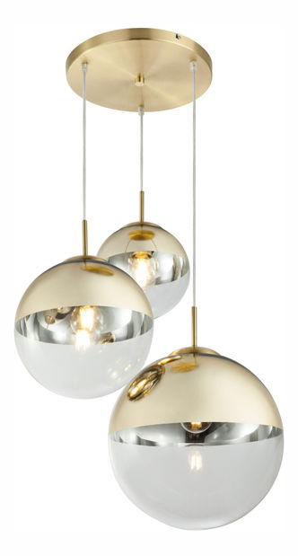 Závesné svietidlo Varus 15855-3 (moderné/dizajnové) (zlatá + priehľadná)