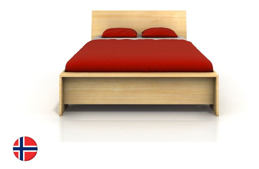 Manželská posteľ 180 cm Naturlig Lekanger High (borovica) (s roštom)