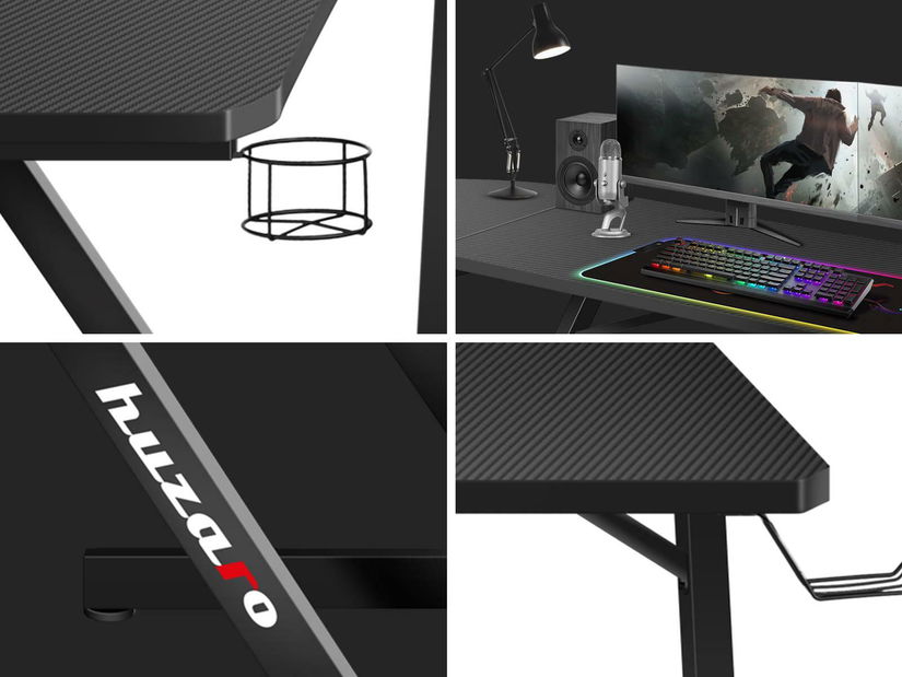 Kutni PC stolić Hyperion 7.0 (crna)