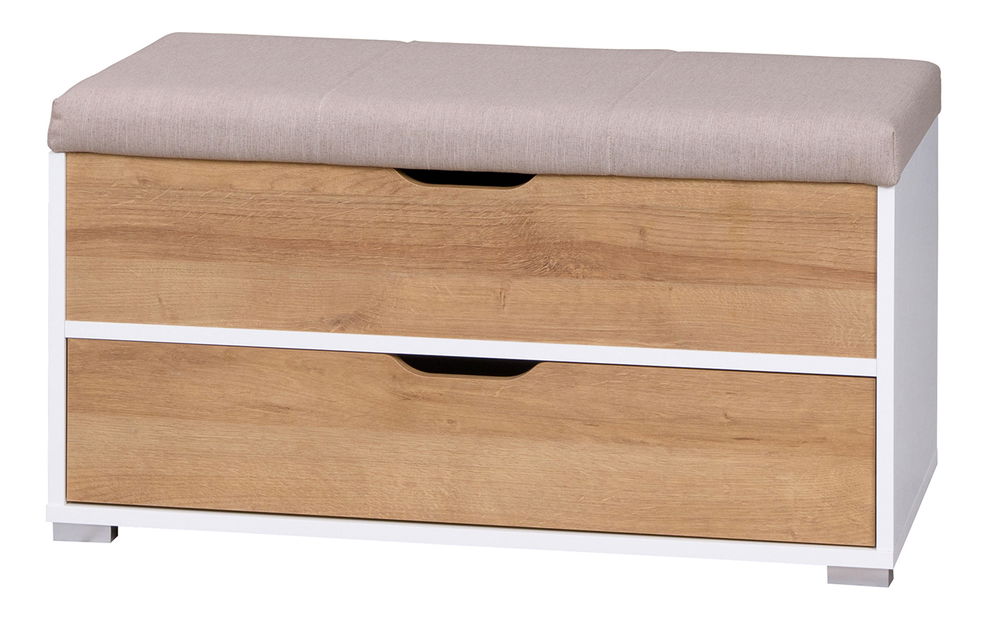 Botník Iweta KUF (biela matná + dub zlatý)