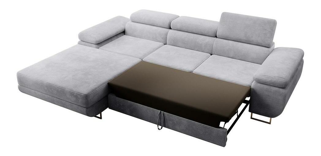 Sarokkanapé Grande (B) (világosszürke + króm)