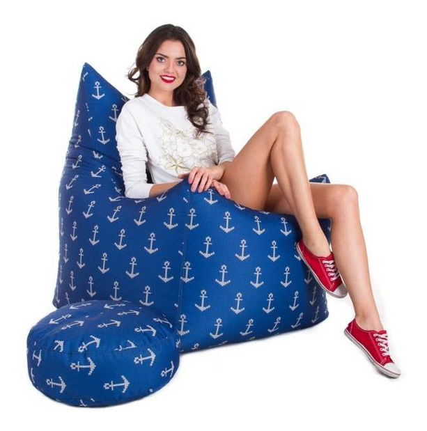 Fotoliu puf Roxana XXXL (Albastru)