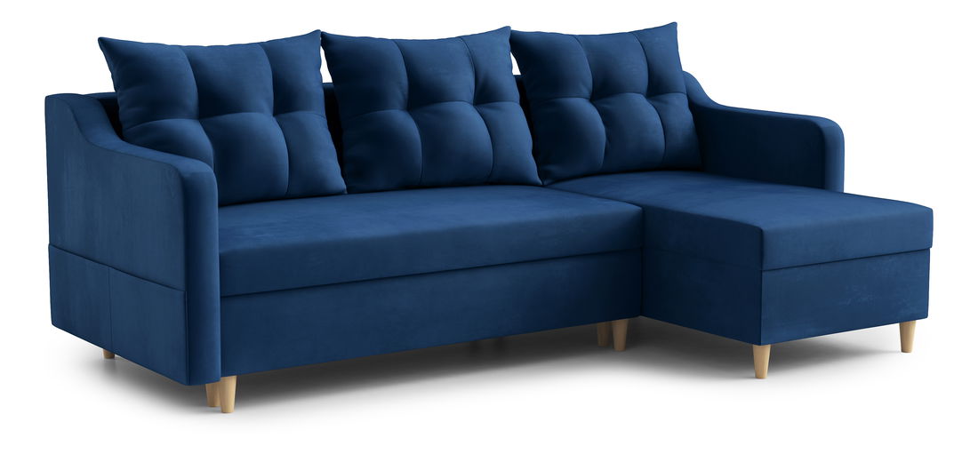Rohová sedacia súprava Lou (P) (tmavomodrá)