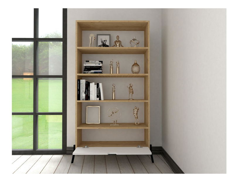 Set mobilier living Ponusetta (Stejar zafir + alb)