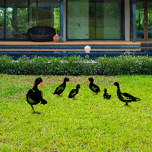 Dekoratívna sada kovových doplnkov do záhrady Duckie (čierna)