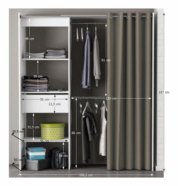 Organizator za garderobu Minuir (bijela) 