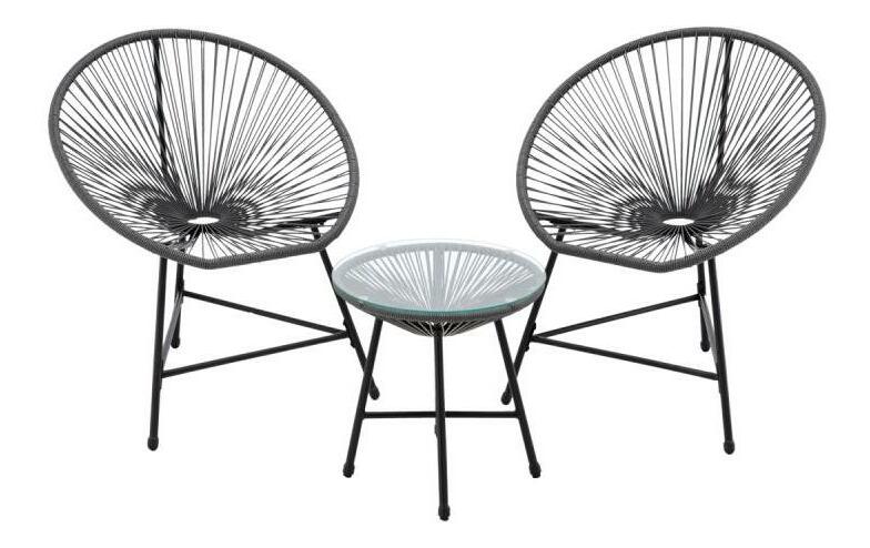 Kerti garnitúra Alune (2 személy számára) (fekete) 