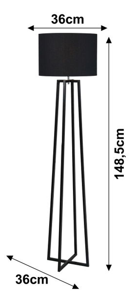 Stojaca lampa Qino (čierna)