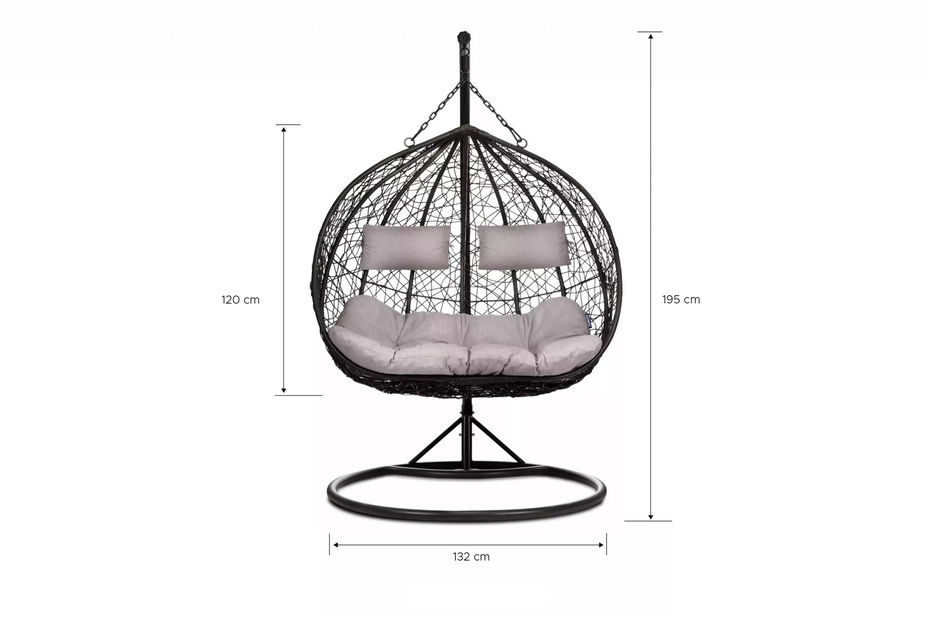 Fotoliu suspendat Cleopatra (gri închis + gri deschis)