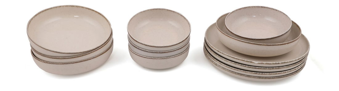 Set mobilier sufragerie (12 buc.) Modvi (crem)