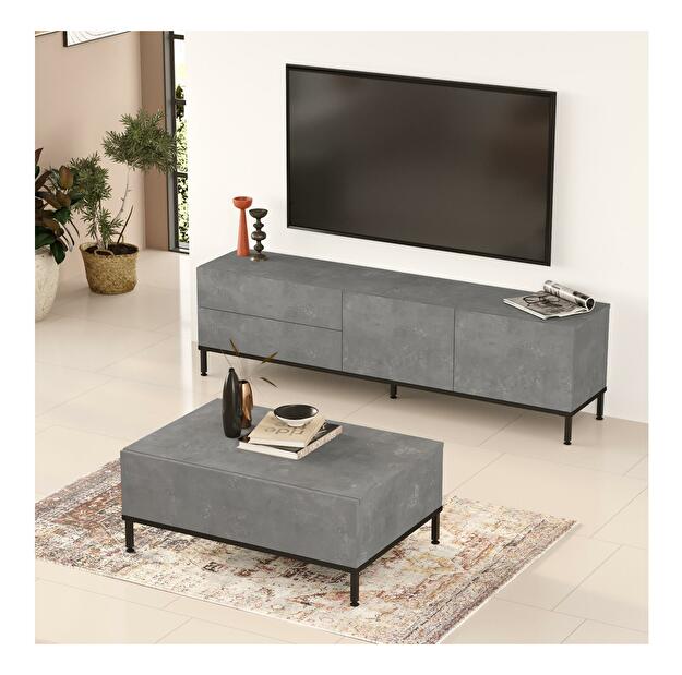 Set mobilier living Levoretta 35 (gri + negru)