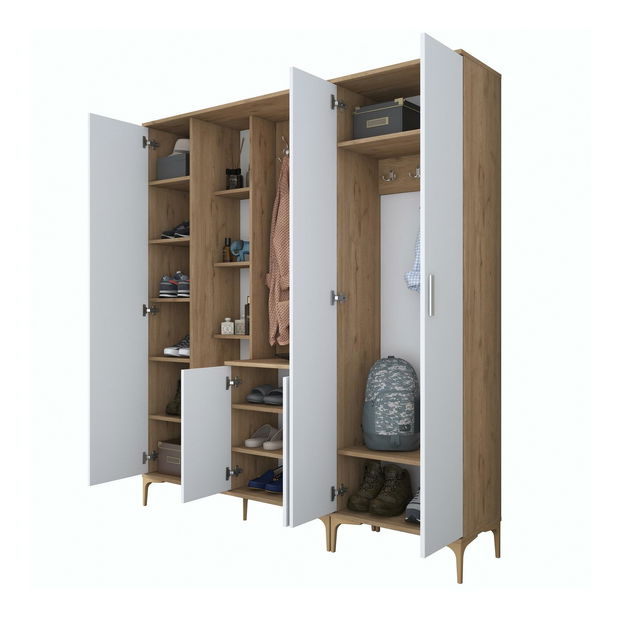 Predsoblje Emily 29 (s ogledalom) (orah + bijela)