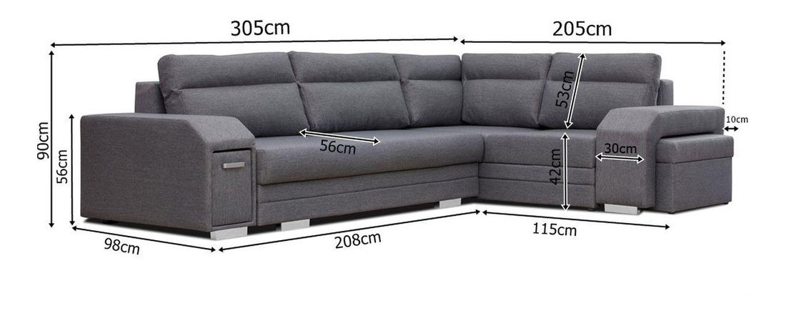 Rohová sedačka Alfredo (tmavotyrkysová) (L)