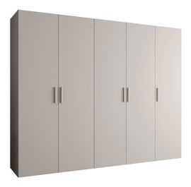 Šatníková skriňa 250 cm Borry 1 (kašmír + strieborná)