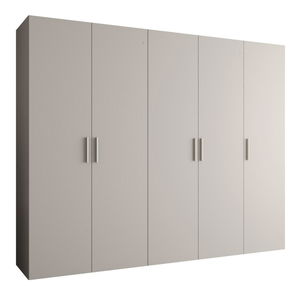 Šatníková skriňa 250 cm Borry 1 (kašmír + strieborná)