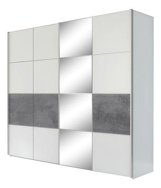 Dulap de haine Puerto (gri + alb mat) 