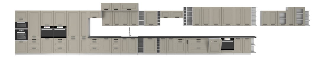 Dulap inferior de bucătărie de colț Lucid 89 x 89 DN 1F BB (claygrey + alb)