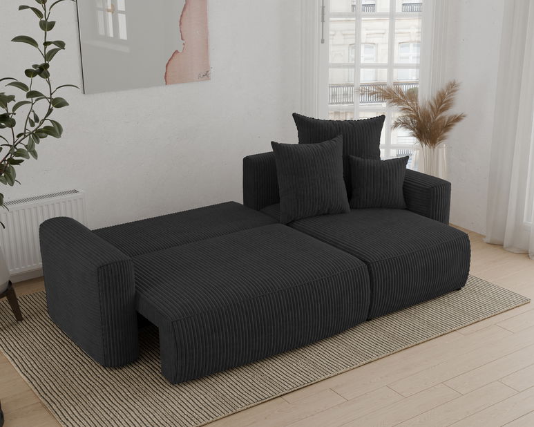 Rohová sedačka Denia (P) (čierna)