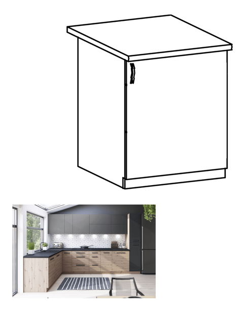 Dolná kuchynská skrinka D60 Langari (dub artisan) (P)