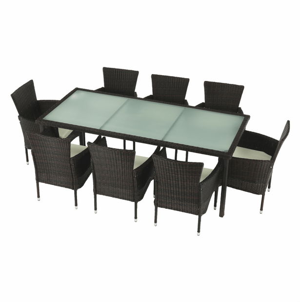 Záhradný set 9-dielny Menaro (hnedá + béžová)